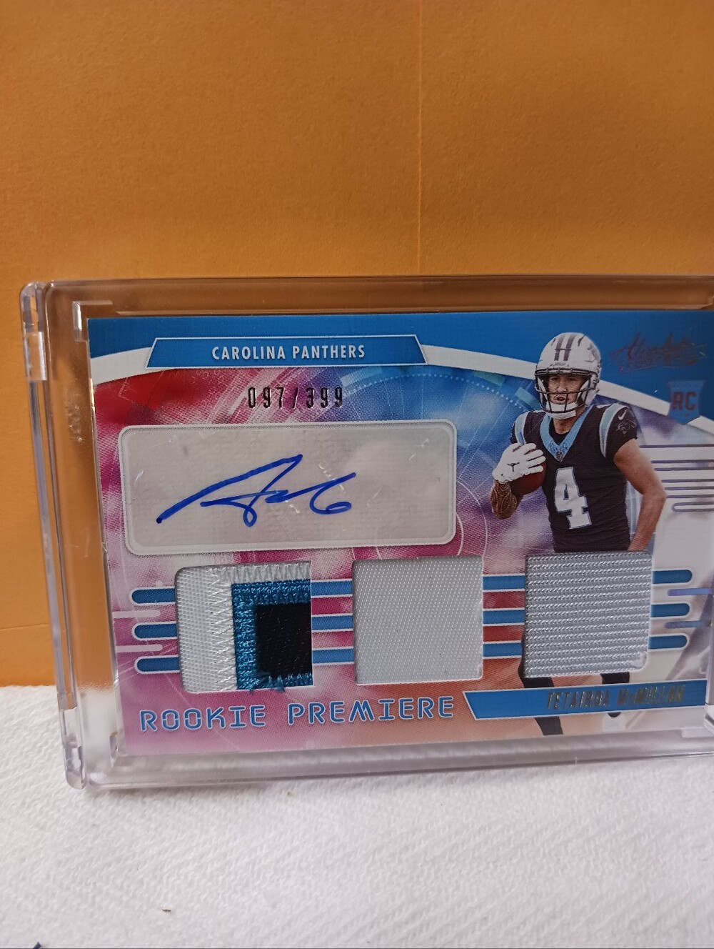 2025 ABSOLUTE TETAIROA MCMILLAN RC TRIPLE TRICOLOR PATCH AUTOGRAGHEDPREMIERE/399